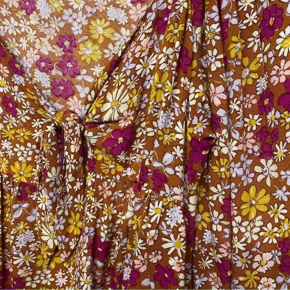 Patrons of Peace Floral Blouse Boho Hippie‎ S Balloon Sleeve - Picture 4 of 7